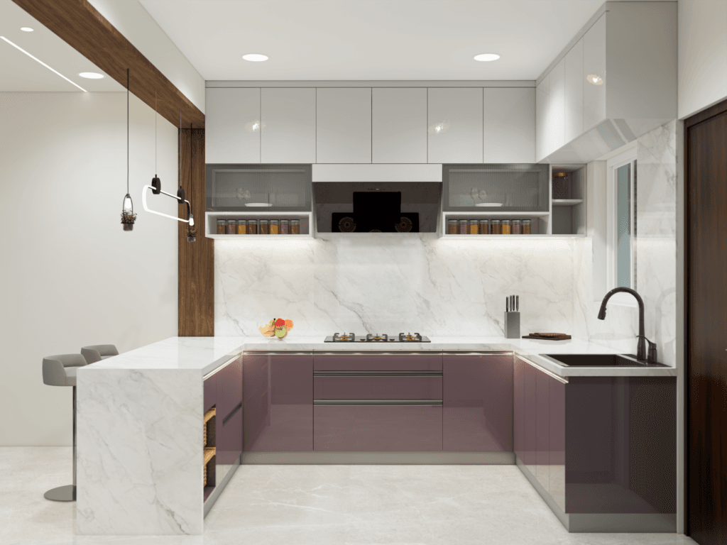 U Shaped Kitchen designs