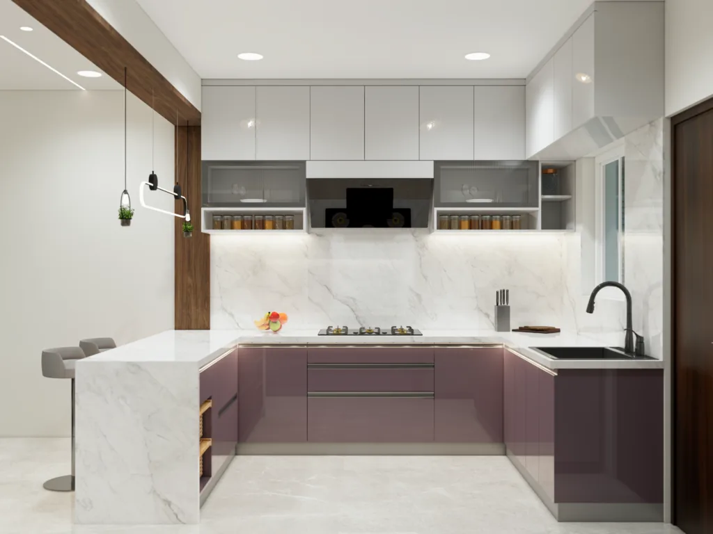 U Shaped Kitchen designs